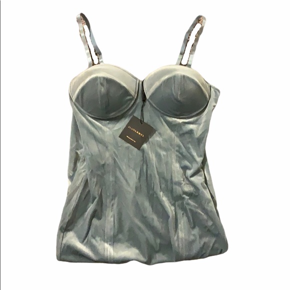 JLUXLABEL Dresses Nwt Jluxlabel Powder Blue Velvet Bustier Dress